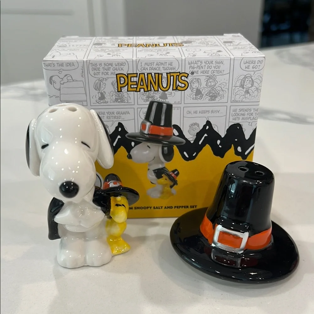 Cute.🎃 Pilgrim Snoopy Salt & Pepper